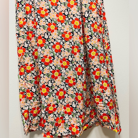New J.Crew Mercantile midi wrap dress Floral Multi Color Size M - Picture 6 of 8